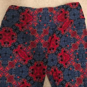 LULAROE OS Red/Blue Leggings